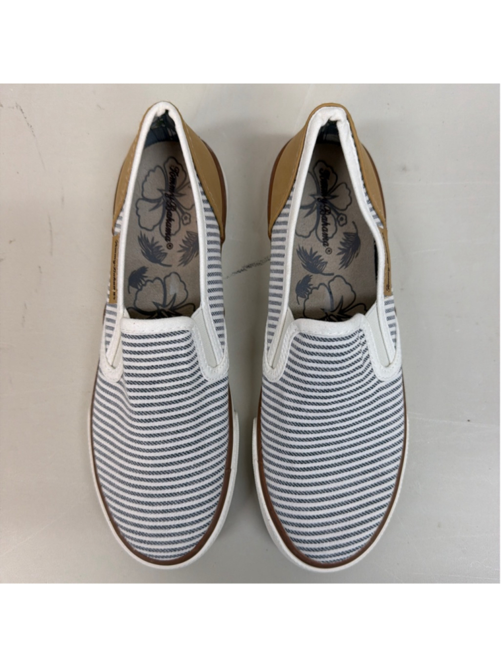 Tommy Bahama Striped Canvas Slide On Shoes Women's Sz 7.5! - Picture 2 of 6